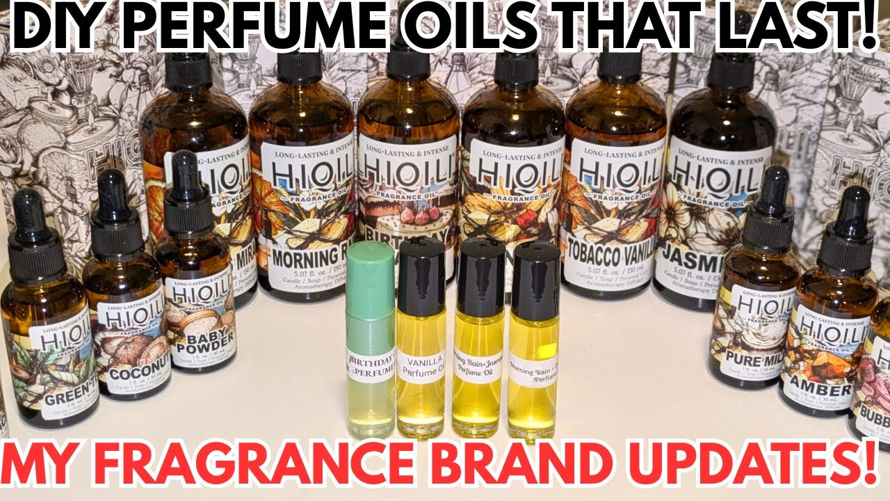 YouTube post by @KekeScentedLounge for Mercari. Caption reads: 🌸🍯D.I.Y Perfume Oils That Last ▌+ My Fragrance....