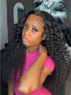 TikTok post by @_jazminbriana for Idoli Hair. Caption reads: prettiest deep wave wig 🥰@Idoli #wighairstyles....
