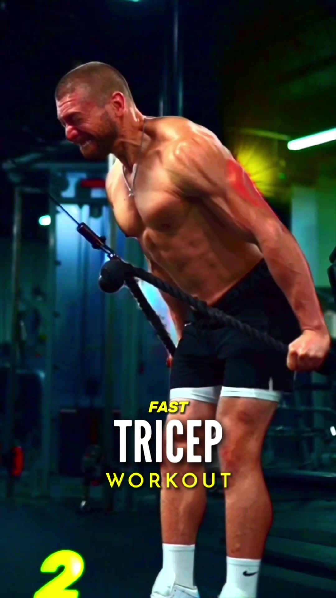 TikTok post by @davis.diley for RYSE Supplements. Caption reads: Walking Tricep Extension ➡️ Reps for position 1....