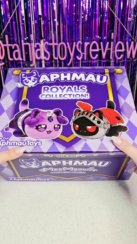 Instagram post by an influencer for Bonkers Toys. Caption reads: [AD]💜 Introducing Aphmau's new Royals Mystery....