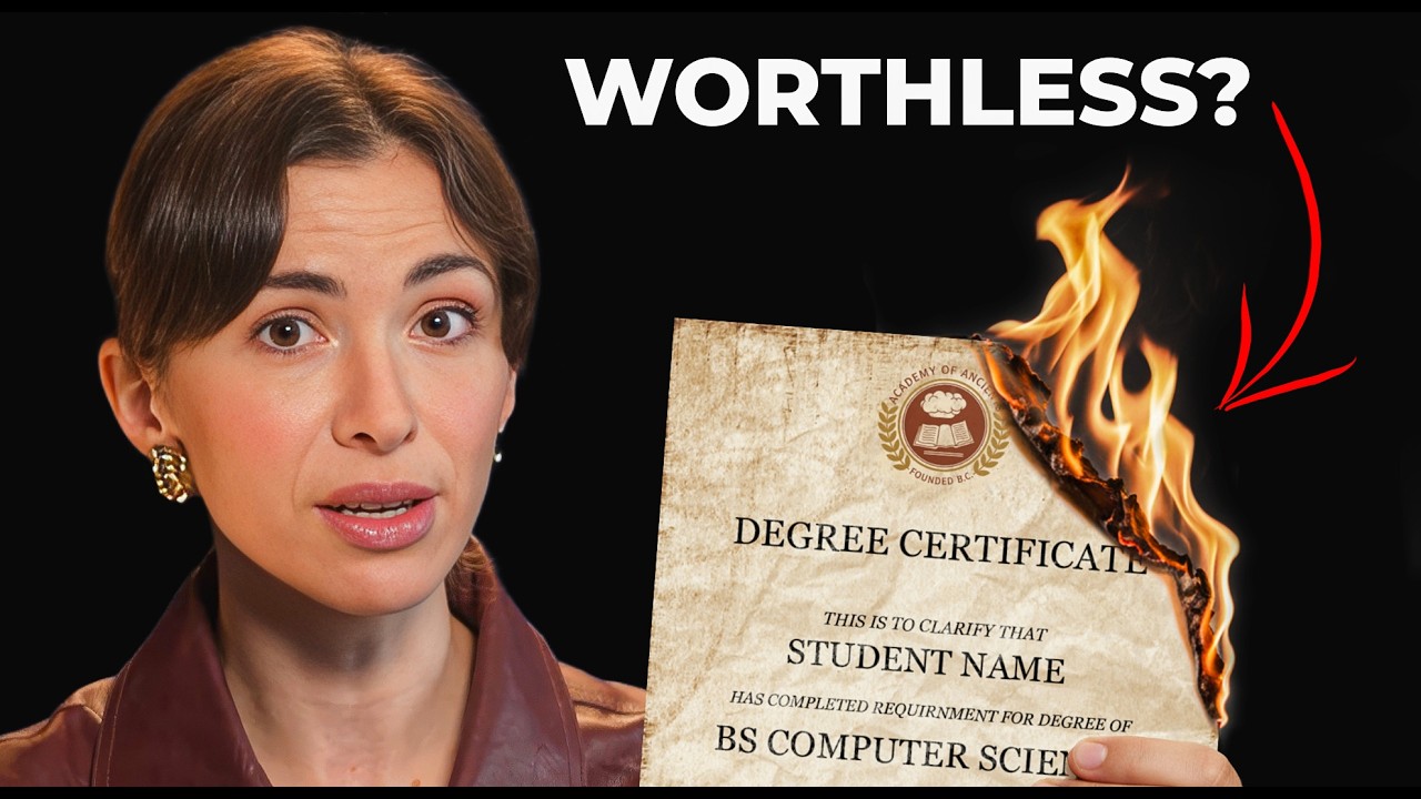 YouTube post by @SiliconValleyGirl for vidIQ. Caption reads: Future of Education: How to Get Ahead before AI....