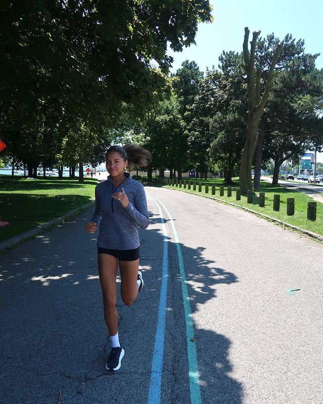 Instagram post by @livmcilkenny for Russell Athletic. Caption reads: [...] SET. GO🥳 stay active in STYLE with....