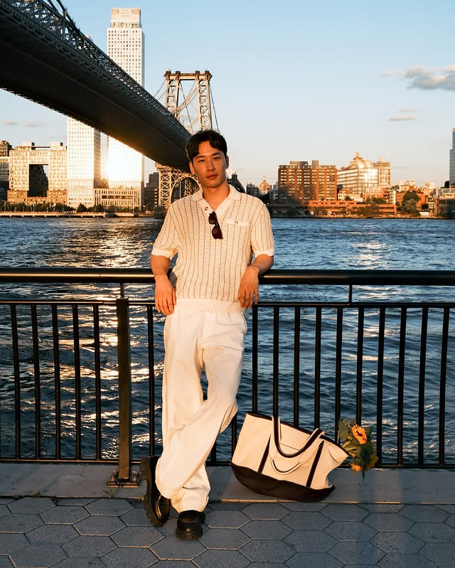 Instagram post by @joshualee for Abercrombie & Fitch. Caption reads: @joshualee knows how to curate a NYC summer.....