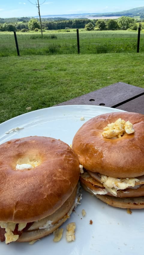 Instagram post by an influencer for Blackstone Products UK. Caption reads: AD This week we made breakfast bagels on our....