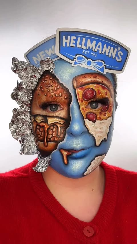 Instagram post by @tamsyn.ann for Hellmann's. Caption reads: A face full of FLAVOUR with the new @hellmannsuk....