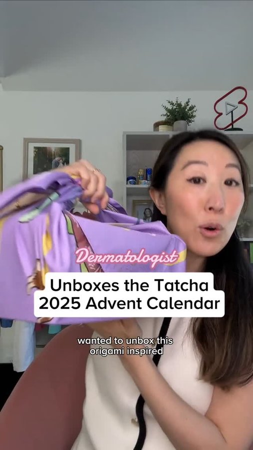 Instagram post by @teawithmd for Tatcha. Caption reads: Thank you @tatcha for the beautiful 2025 Advent....