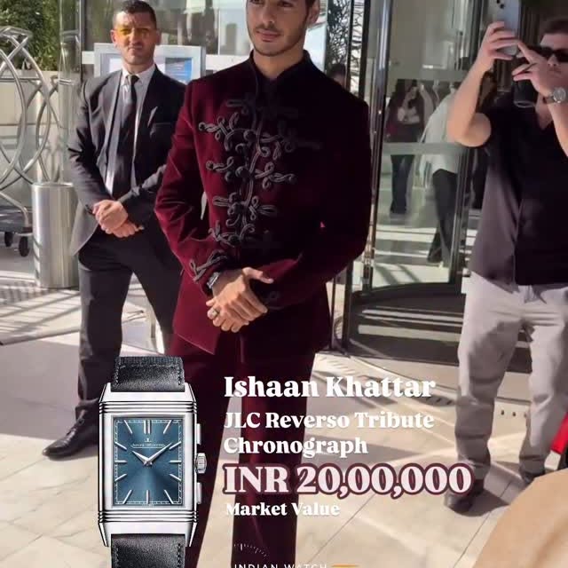 Instagram post by @indianwatchconnoiseur for Jaeger-LeCoultre. Caption reads: #IshaanKhatter is embodying The Royals quite....