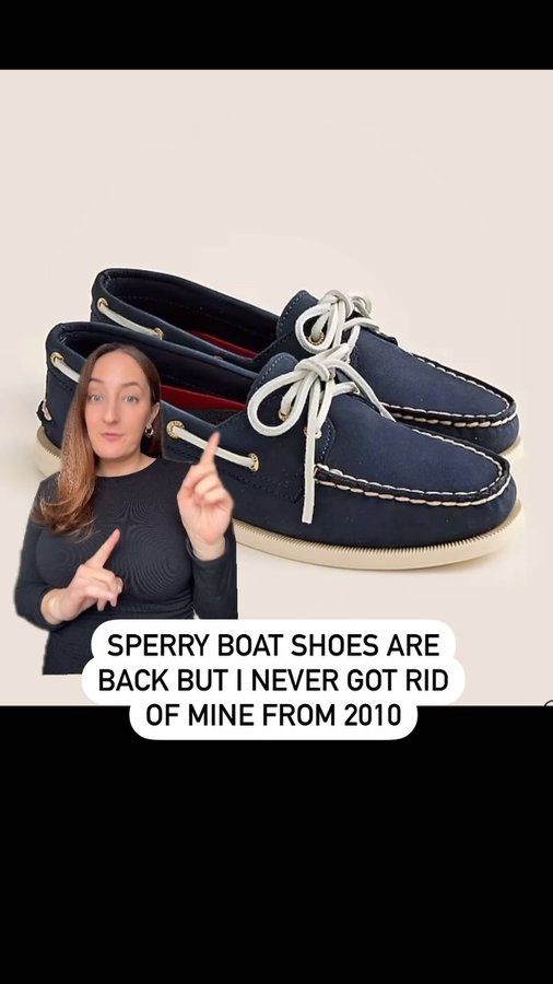 Instagram post by @sideofsequins for Sperry. Caption reads: I saw on JCrew that these are being sold again and....