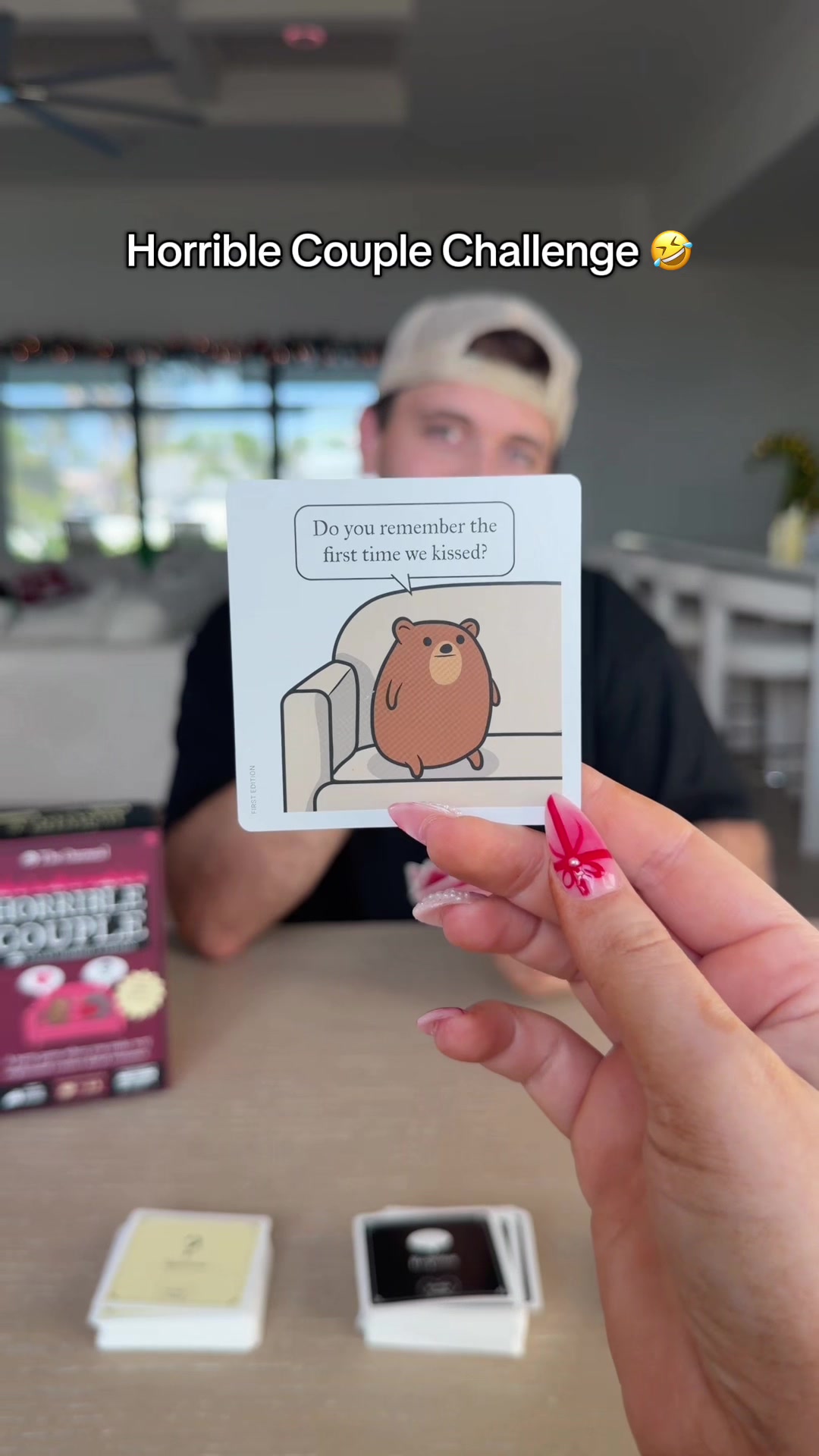 TikTok post by @mariahandbill for Exploding Kittens. Caption reads: [...] how our wedding night went!! 🤣💀 @Exploding....