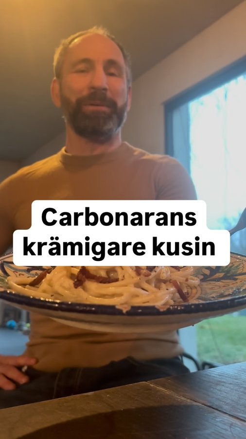 Instagram post by @1paolo2 for Robertos Shop. Caption reads: Bucatini alla Pecorara
250 g bucatini
150 g....