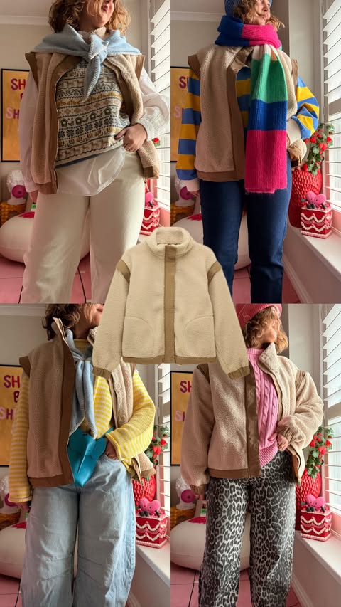 Instagram post by @styled.daisy for Joules. Caption reads: [...] the new 2-in-1 Fleece 4 ways with @joules ⭐....