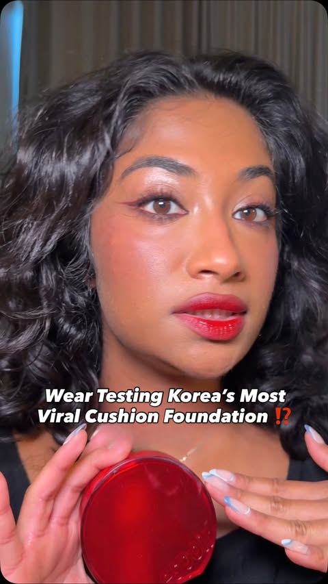Instagram post by @monica.raviii for Espoir. Caption reads: [...] KOREAS MOST VIRAL CUSHION FOUNDATION....