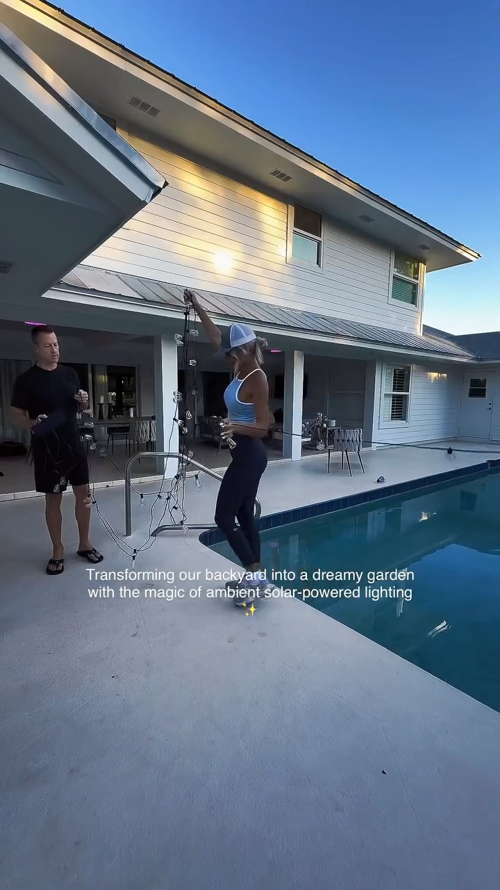 Instagram post by @marina.b.style for Ollny. Caption reads: Dreamy backyard refresh with @ollny_official....