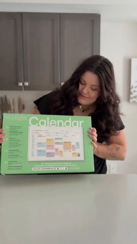 Instagram post by @greene.by.grace for Skylight Frame. Caption reads: Family schedules but make them stress free 🤍 The....