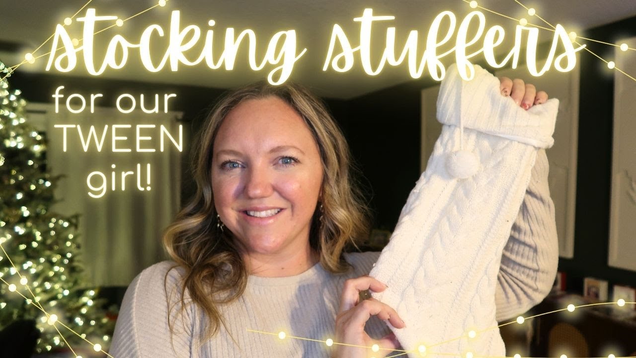 YouTube post by @RootedinRest for American Girl. Caption reads: MY TWEEN GIRL'S STOCKING! || CHRISTMAS GIFT IDEAS....