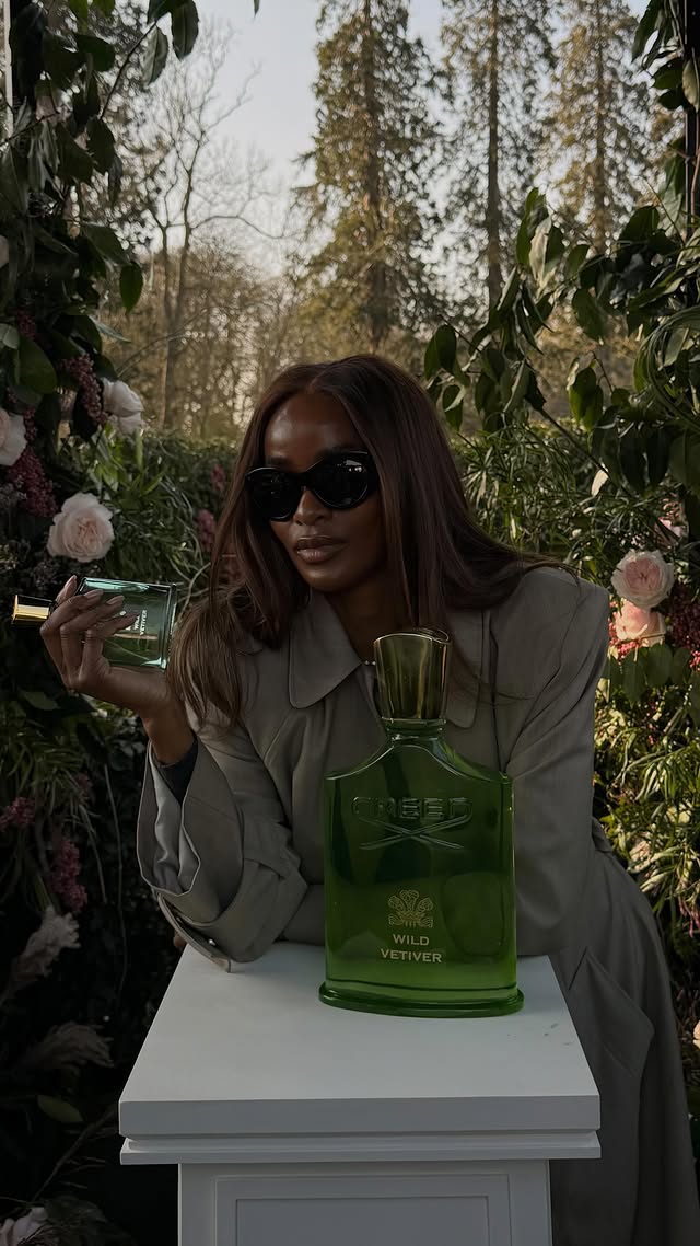 Instagram post by @drewomaukeleghe for Creed Fragrance. Caption reads: [...] AD #TheHouseofCreed #WildVetiver....