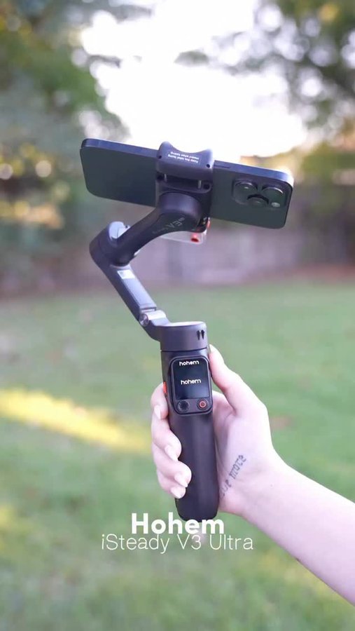 Instagram post by @juliasartini1 for Hohem. Caption reads: Creating stable and professional footage just got....