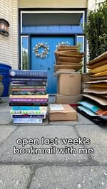 Instagram post by @suethebookie for Goodreads. Caption reads: If bookmail were a competition? I’d have the gold....