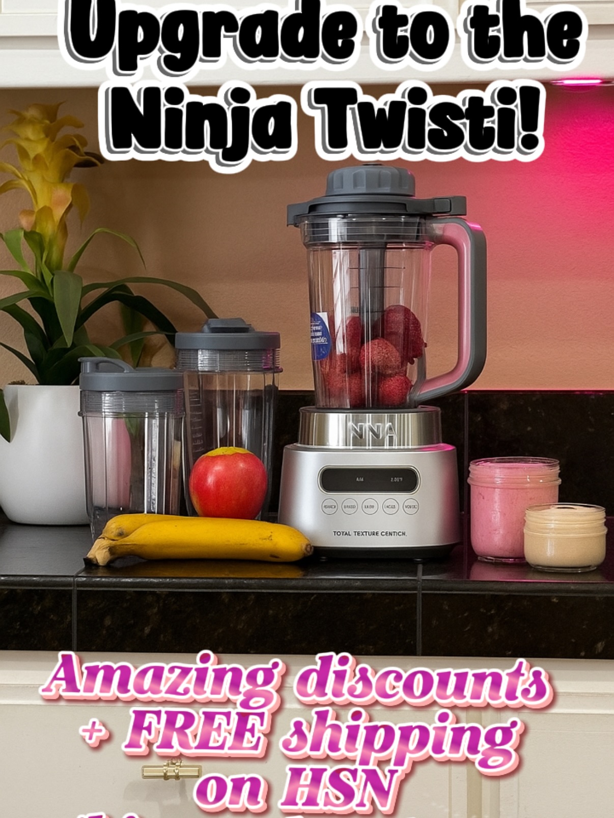 Instagram post by @kanikaugc for MagicLinks. Caption reads: Upgrade to the Ninja TWISTi High-Speed Blender Duo....