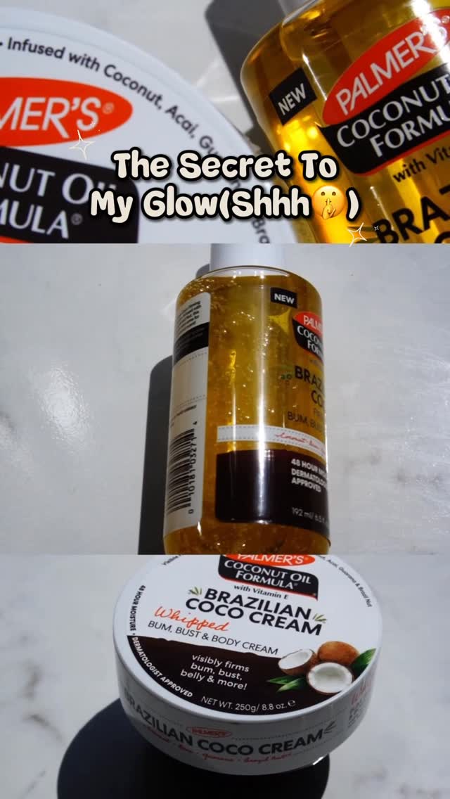 Instagram post by @natondeck for PALMERS. Caption reads: #ad Firm, smooth & glowing ✨ @palmers new....