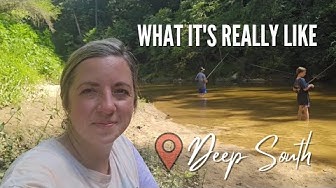 YouTube post by @OurSmallTownLife for Boroux. Caption reads: What It's REALLY Like Living in the DEEP SOUTH | 3....