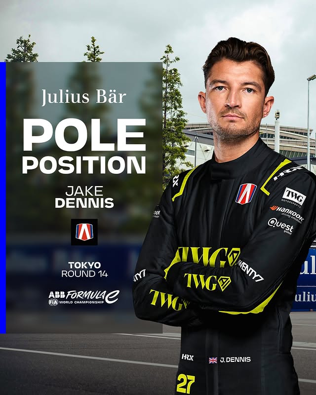 Instagram post by @fia.official for Formula E. Caption reads: [...] Position in Tokyo 👏 #TDKTokyoEPrix....