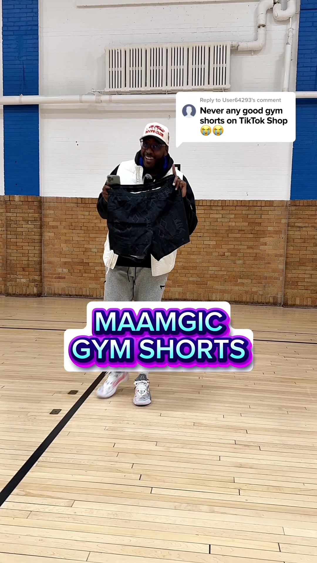 TikTok post by @itzzchicago for Maamgic. Caption reads: High quality athletic shorts by Maamgic 🔥🔥🔥 Get....