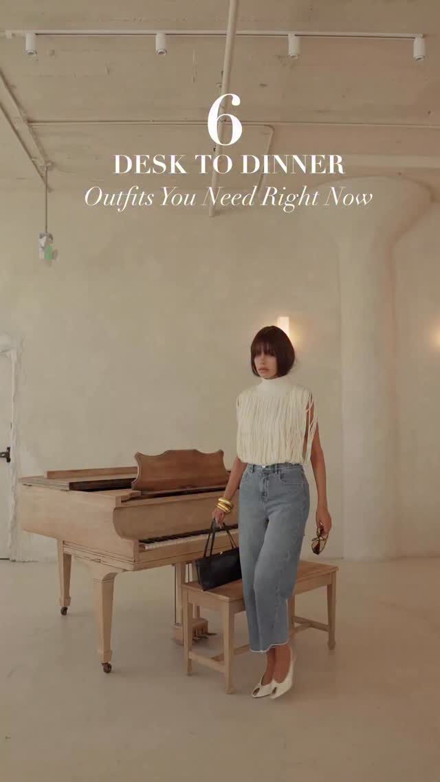 Instagram post by @annabellefleur for White House Black Market. Caption reads: Six @whbm looks to take you seamlessly from desk....