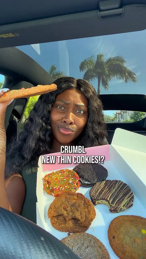 Instagram post by @theashsarai for Crumbl Cookies. Caption reads: [...] @crumbl for sending these over!....