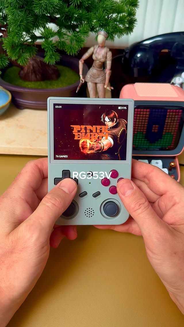 Instagram post by @bleedingheartsgc for LITNXT. Caption reads: LITNXT - RG353V handheld from @litnxt_official....