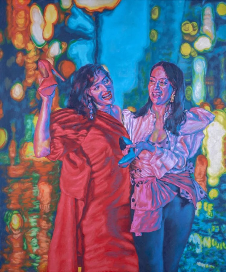 Instagram post by @roxanahallsartist for OpenSea. Caption reads: [...] NFT of this work is available now on....