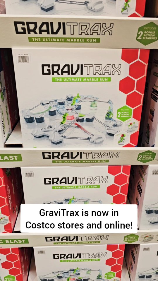 Instagram post by @costco.hotbuys for Ravensburger. Caption reads: #ad New Item Alert! GraviTrax the Ultimate Marble....