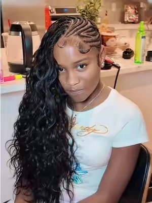 TikTok post by @kbthebrandllc for Pizazz Hair. Caption reads: [...] love what crochet hair can do 😍😍....