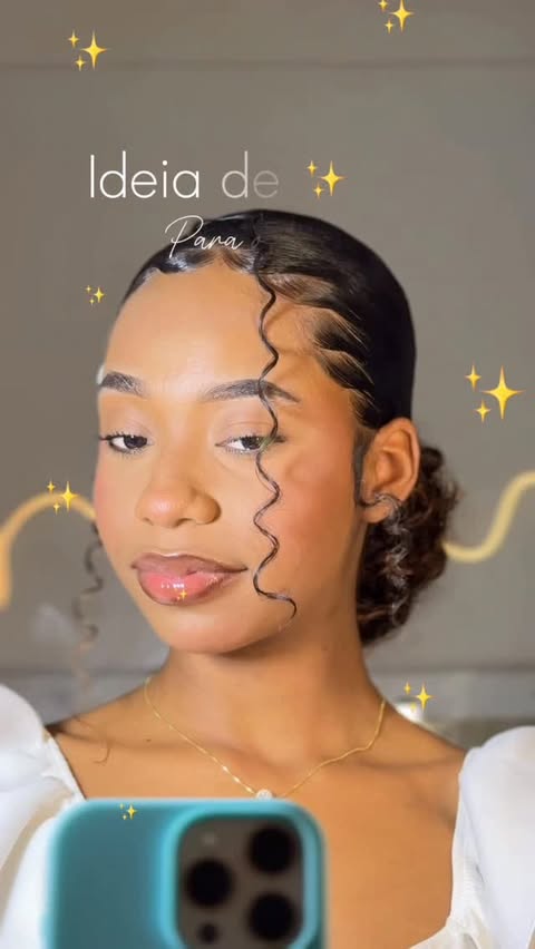 Instagram post by @_.gabicfo for Salon Line. Caption reads: Ideia de penteado ✨
@salonlinebrasil....