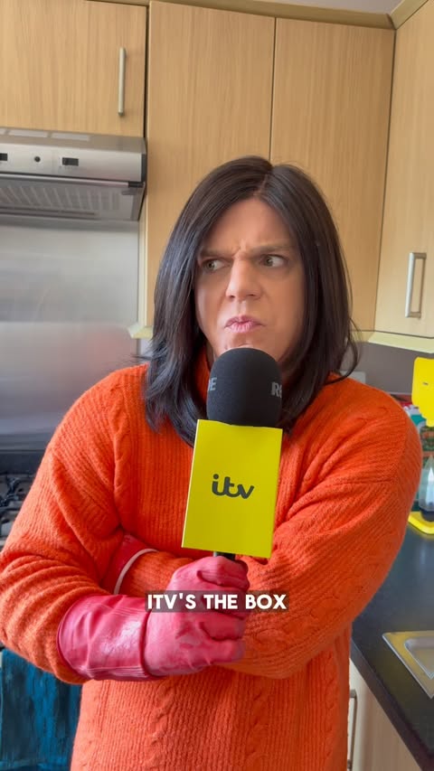 Instagram post by @richardfrankscomedy for ITVX. Caption reads: [...] her marigolds! Watch THE BOX on @itv &....