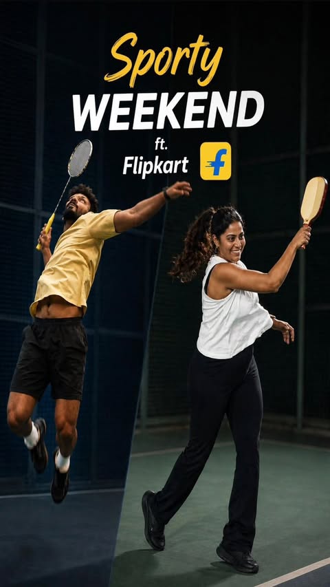Instagram post by @arj_mr for Flipkart Lifestyle. Caption reads: Good games need good gear! 🏸🎾 Whether it’s....