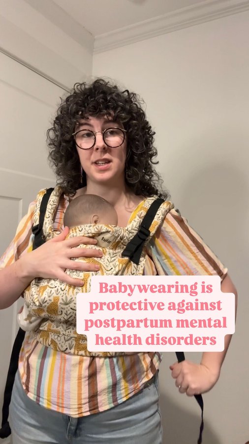 Instagram post by @thebabywearing.ot for Baby Tula. Caption reads: Did you know that 1 in 7 women and 1 in 10 men....