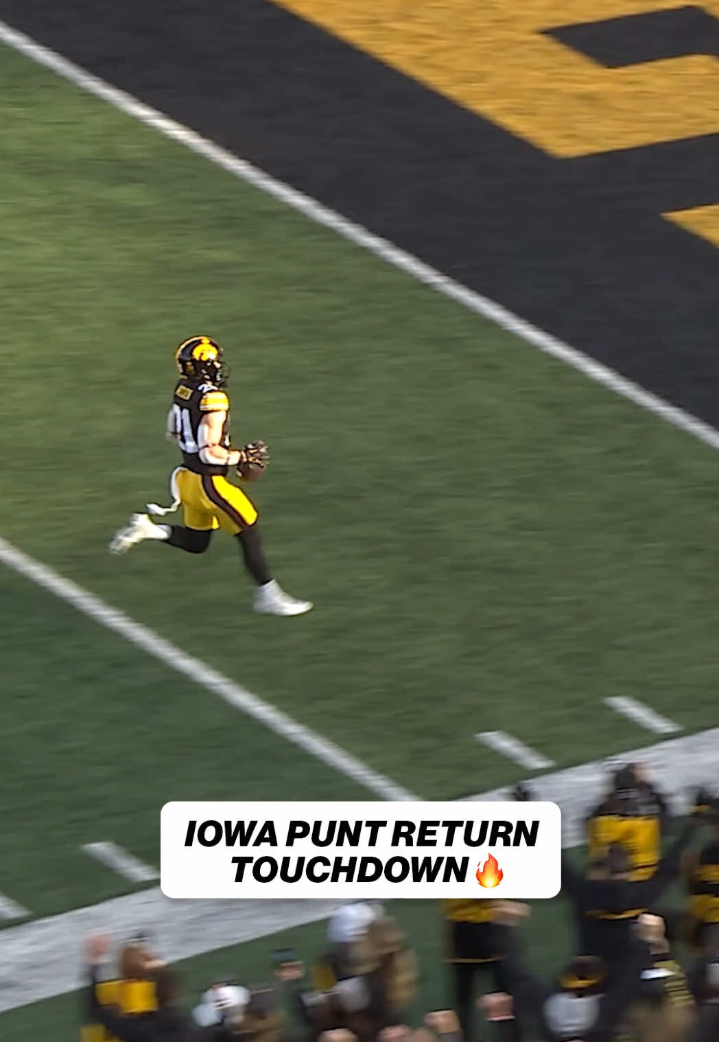 TikTok post by @cfbonfox for Old Trapper Beef Jerky. Caption reads: Kaden Wetjen TO THE HOUSE for the Hawkeyes! 🏠👏....