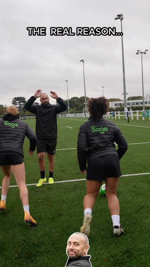 Instagram post by @therugbyguy for Sage. Caption reads: Open try line and your teammate @tatyanaheard12....