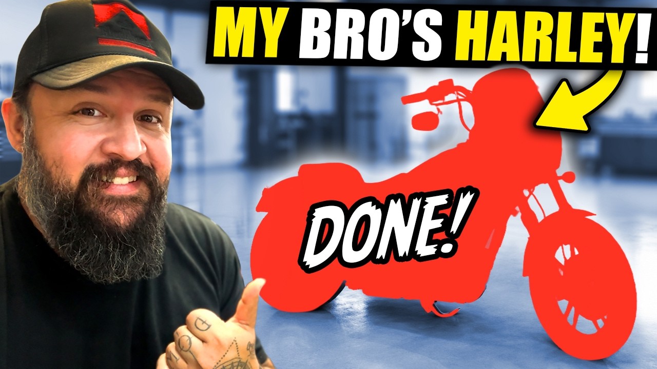 YouTube post by @BlockheadMoto for Leroy’s Blend. Caption reads: The HARLEY REBUILD is FINALLY Finished (Then THIS....