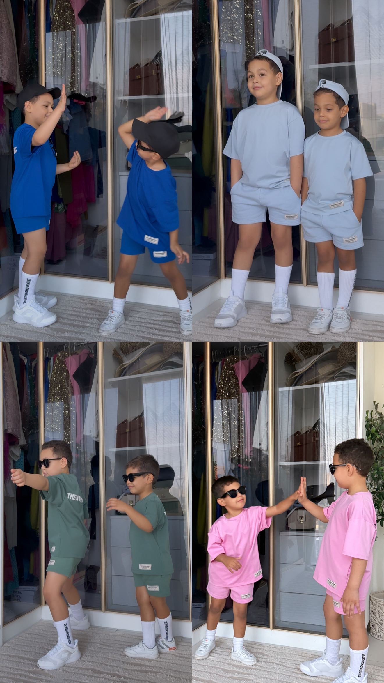 Instagram post by @youssefandomar for The Giving Movement. Caption reads: Matching energy, matching fits ✌🏻my boys in their....