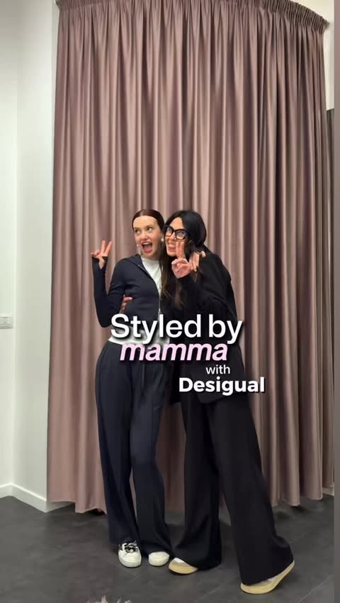 Instagram post by @andreajmessina for Desigual. Caption reads: Styled by mamma with @desigual Questo san....