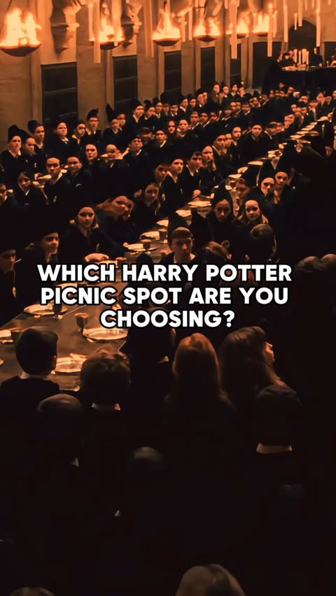 Instagram post by @dreamviberealm for Harry Potter. Caption reads: Which Harry Potter Picnic Spot? 🧺🪄👇#harrypotter....
