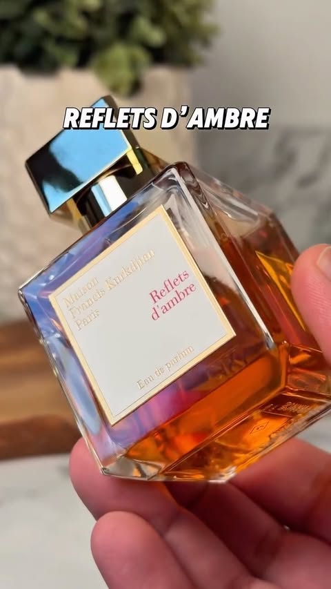 Instagram post by @rishi_j7 for Maison Francis Kurkdjian. Caption reads: [...] brother. Reflets d’Ambre from Maison Francis....