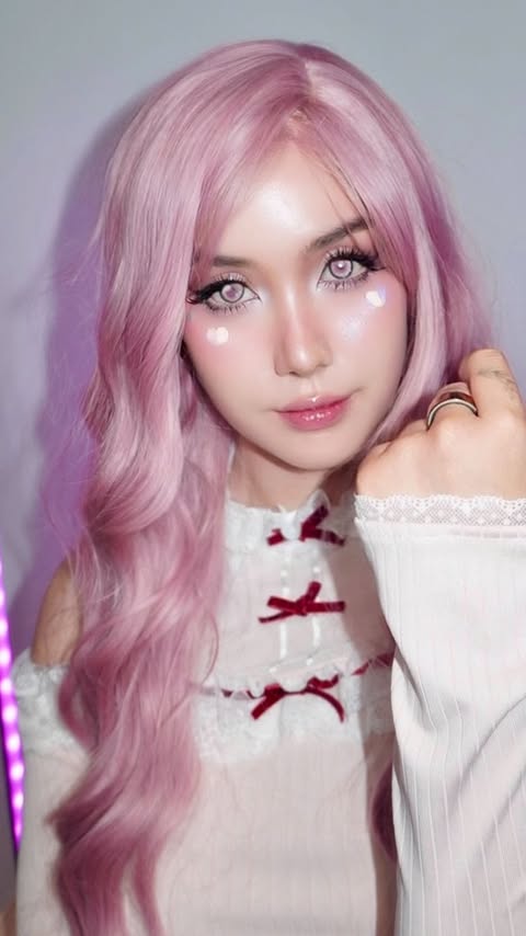 Instagram post by @miu_maoo for PinkyParadise. Caption reads: [...] Pinky Aura Bloom Rose Quartz by....