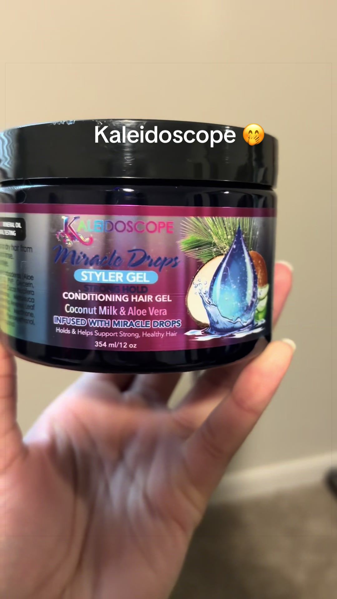 TikTok post by @tiajamayah for Kaleidoscope Hair Products. Caption reads: go get yall some of that @KaleidoscopeHairProducts....