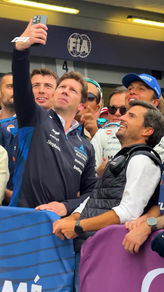 Instagram post by @jv.f1 for FORMULA 1. Caption reads: JV leads the celebrations at Williams 🤳

His....