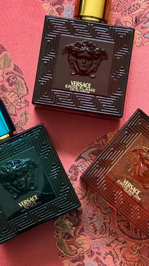 Instagram post by @lucasxliu for Versace. Caption reads: thank you @versace @sephora #versacefragrances #ad....