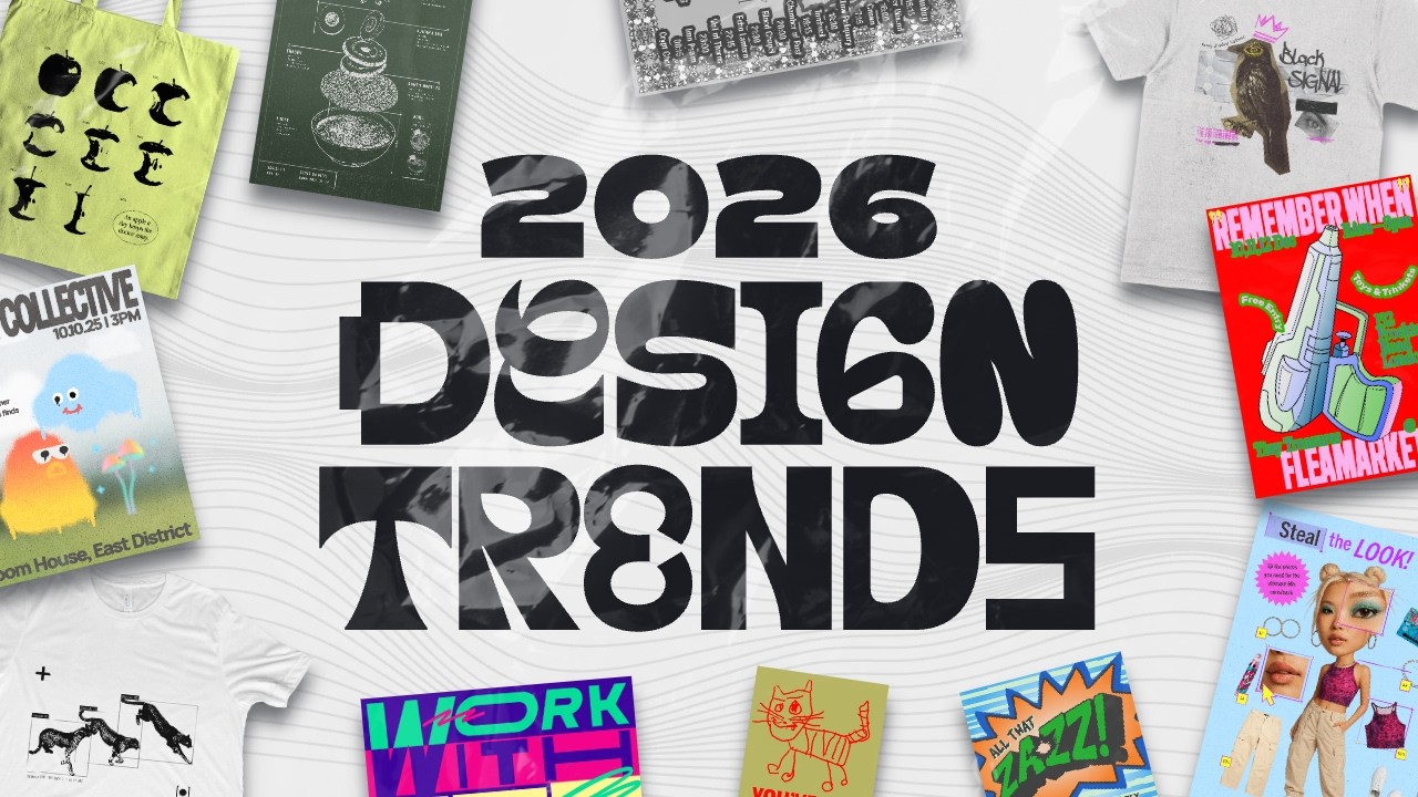 YouTube post by @Kittldesign for Kittl. Caption reads: 2026 Graphic Design Trends You Should Know.