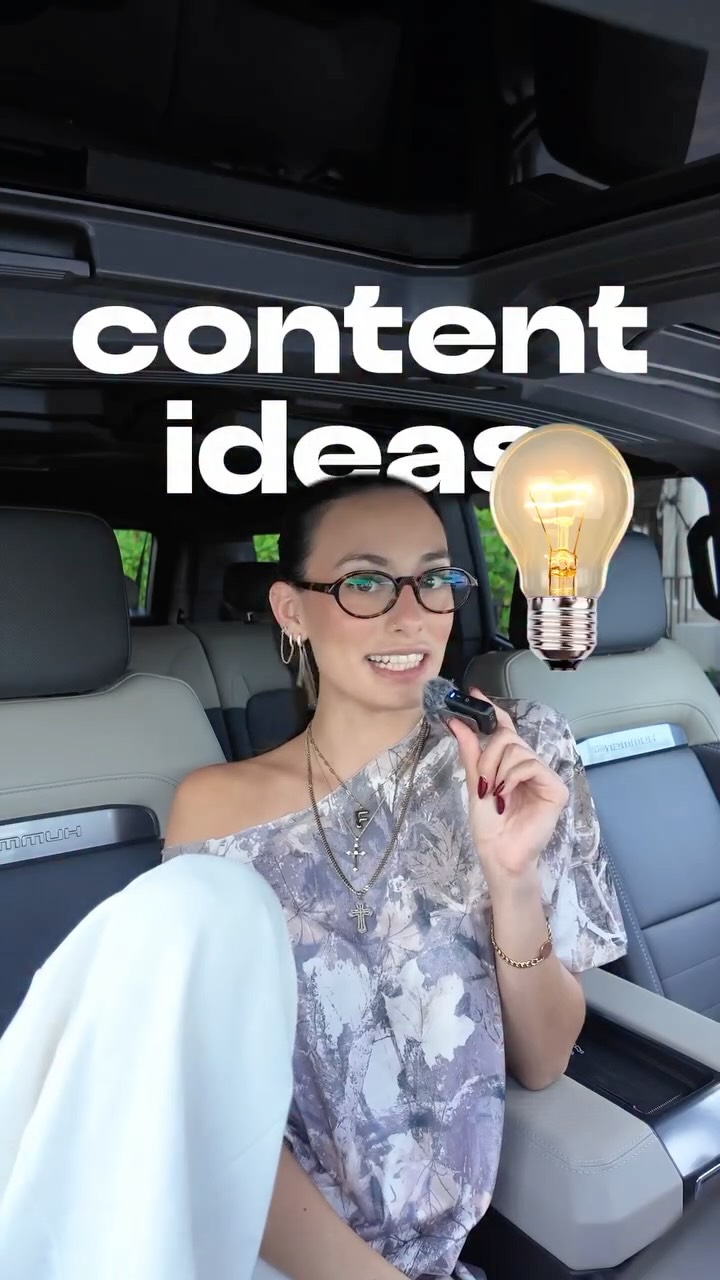 Instagram post by @mafeanzures for GMC. Caption reads: CONTENT IDEAS - CAR EDITION 🚗 

@gmc #GMCHummerEV....
